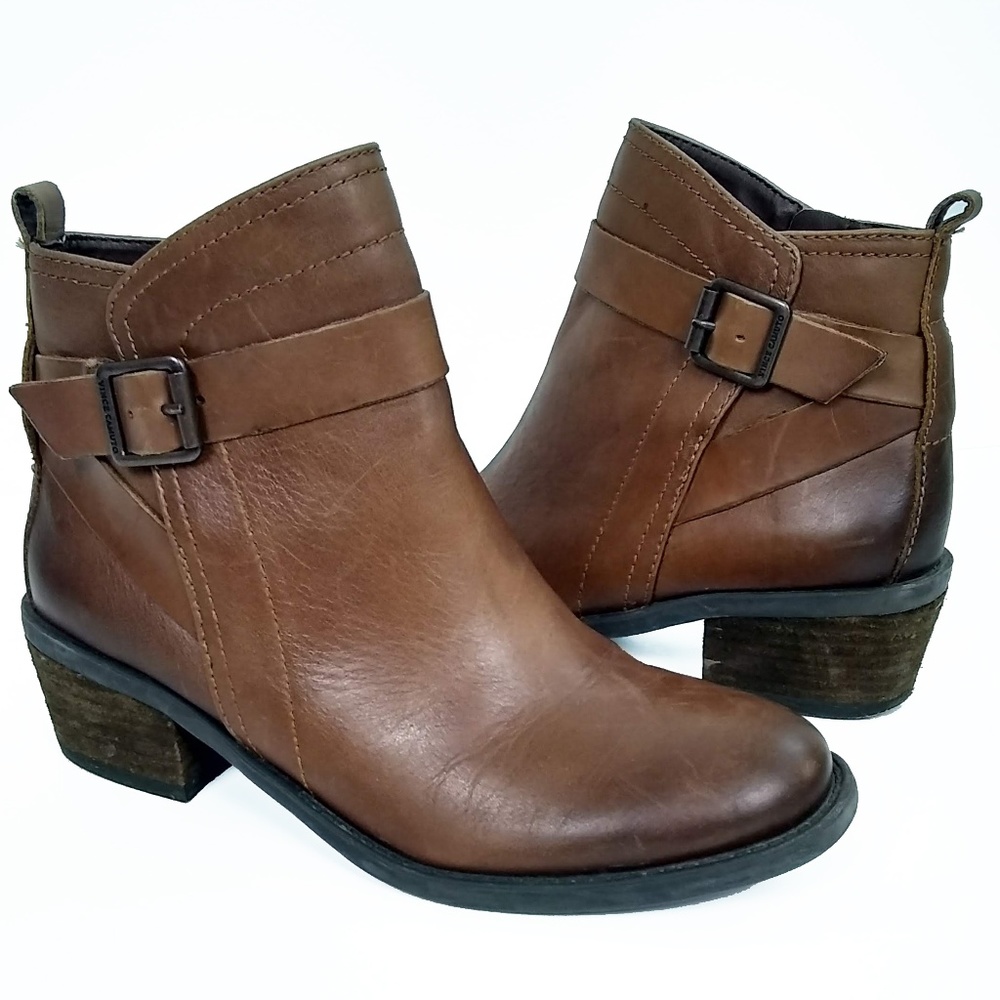 Vince Camuto | Leather Cognac Beamer Boots | Sz 6